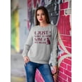 thumbnail image 2 of I Just Want To Pet My Dog Slogan Sweatshirt Women -GoatDeals Designs, Female x-Large, 2 of 4