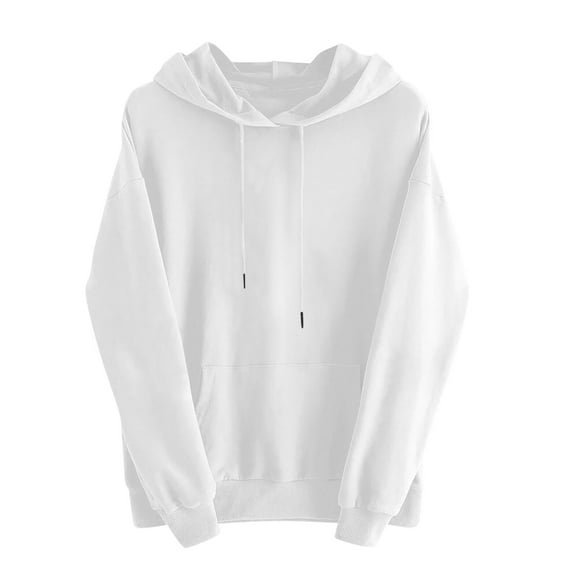 Sweatshirts for Women Long Sleeve Pullover Hooded Round Neck Casual Blouse Tops Solid Fall Fashion Comfy Loose Lightly Fall Outfit Clothes 2025
