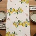 thumbnail image 5 of Table Runners 70 Inches Long Dress Scarves, Lemons Cats Farmhouse Coffee/Dining/Kitchen Table Decor, Holiday Table Runner, Summer Rustic Botanical Fruits Burlap 13x70 Inch, 5 of 9
