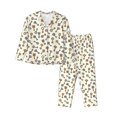 thumbnail image 1 of Xecao Keys1 for Women's Long-Sleeved Pajama Set with Button Front and Pockets Soft Lounge Sleepwear for Home Relaxation-Large, 1 of 7