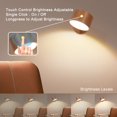 thumbnail image 4 of Lámpara de pared de madera recargable por USB, luz nocturna, atenuación táctil, magnética, rotación de 360 °, protección ocular, pasillo, dormitorio, mesita de noche, 4 of 4