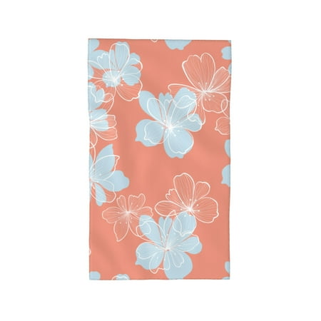 Red Simple Line Flower Face Wash Cloth, Absorbent Towel, Suitable for All Skin,27.5 x 16-Inch