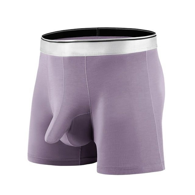 B91xZ Boxer sous-Vêtements pour Hommes Confort Boxer Long, Violet m
