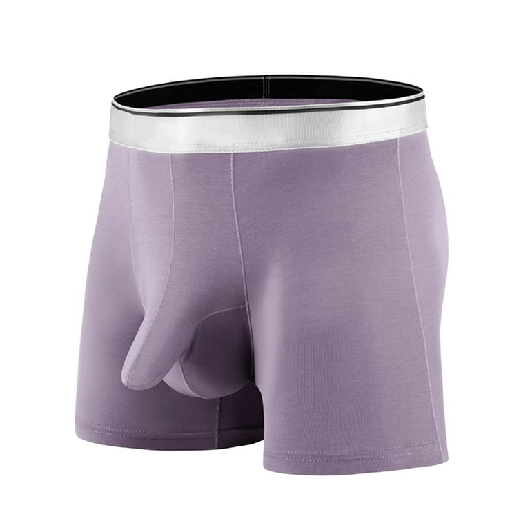LEEy-world Mens Underwear Men's Underwear Boxer Briefs Cotton Huge Pouch  Trunks Underwear Purple,XXL 