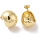 thumbnail image 2 of 1 par de pendientes de aro de latón chapado en oro de 18 quilates para mujer., 2 of 2
