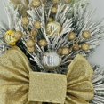 thumbnail image 5 of Artificial Christmas Swag,Cordless Prelit Teardrop Swags,Christmas Wreath with Bowknot,Rustic Stair Garland with Christmas Ball,Christmas Swags Staircase Mailbox Front Door Decor(Z2-Multicolored), 5 of 7