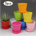 thumbnail image 1 of 5pcs Creative Colorful Resin Mini Plant Flower Pot Outdoor Gloss Succulent Planter Home Garden Accessories Cachepot for Flowers5 Pcs YellowAustralia He Qiyong unisex, 1 of 1