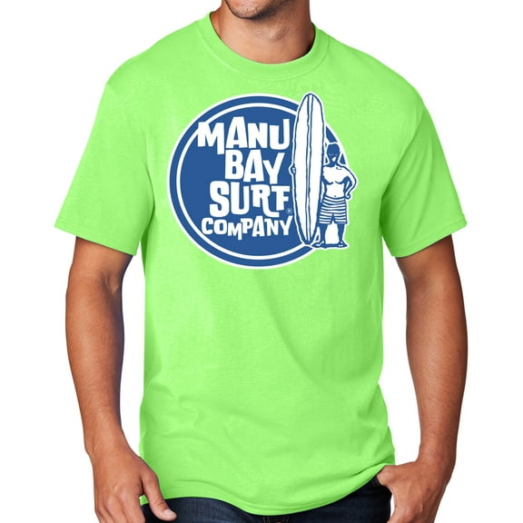 Men's Manu Bay SURFER DUDE T-shirt, 2XL Neon Green