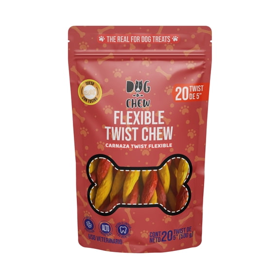 Premio de Carnaza para Perro DOG-O-CHEW Trenza Flexible 5 100 Natural Hueso Sabor Tocino Queso