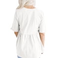 thumbnail image 2 of Women Summer T Shirt Short Sleeve Round Neck Casual Loose Top, 2 of 4