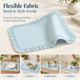 thumbnail image 4 of Ruffled Striped Rectangular Placemats, Washable Fabric Table Mats for Kitchen Dining Room, Boho Farmhouse Table Decor, Non-Slip Heat Resistant​, Blue, 4 of 7