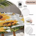 thumbnail image 3 of Yellow Sunflower Round Tablecloth for 55-60 Inch Tables,Fitted Table Cover with Elastic Edge,Butterfly Grey Buffalo Plaid Spring Waterproof Outdoor Table Cloth Protector for Patio Garden Dinner, 3 of 9