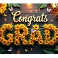thumbnail image 4 of Congrats Grad Banner Sunflower Decor Backdrop Graduation Party Decoration Background Props Indoor Outdoor Celebration Removable Easy Setup, 4 of 4