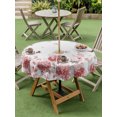 thumbnail image 5 of Outdoor Tablecloth with Umbrella Hole Zipper Pink Hydrangea Round Tablecloth 54" Waterproof Outside Table Cloth Farm Florals Butterflies Botanical Flowers Patio Table Cover Tablecloths for Picnic, 5 of 8