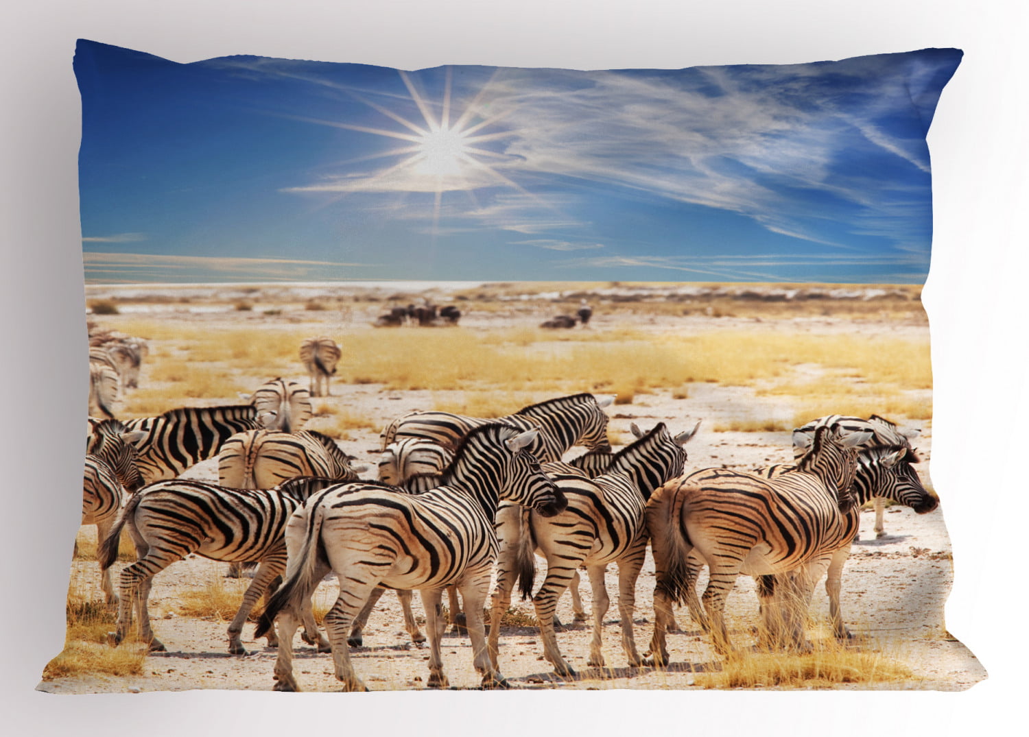 Lot of 2 Microfiber Pillow Sham ZEBRA Striped Animal Print 20" x 30" New 