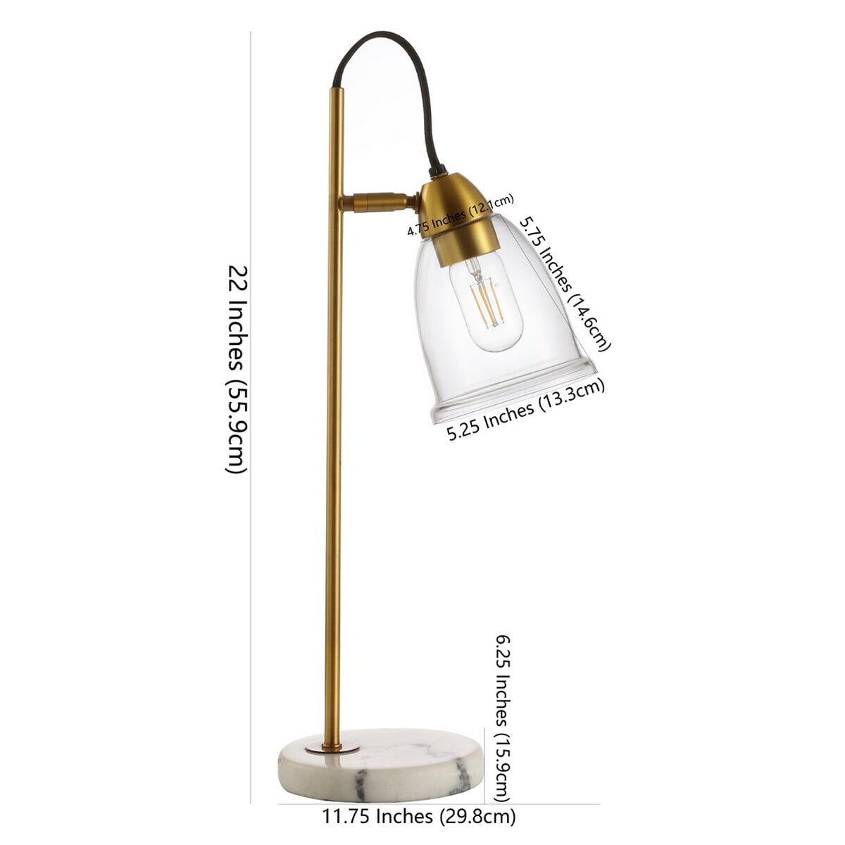 SAFAVIEH Gibson Classic 22 in. Table Lamp with USB Port, White/Gold