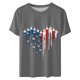 thumbnail image 3 of Camisetas de Manga Corta para las Mujeres, Blusa de Manga Corta de la Moda Del Día de la Independencia Hecha de Poliéster Cómodo para la Primavera Verano, Blusas de Manga Corta para las Mujeres, 3 of 7