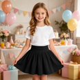 thumbnail image 4 of ATOGUTA Tennis Skirts for Girls Black A Line Skirt with Built-in Shorts Athletic School Uniform Skirts for Teen 5T-16, 4 of 7