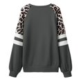 thumbnail image 5 of Women Crewneck Sweatshirts 2025 Spring Trendy Leopard Print Long Sleeve Blouses Casual Business Work Relaxed Fit Tops Grey L, 5 of 5