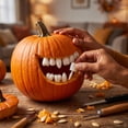 thumbnail image 3 of YAMB Halloween Pumpkin Teeth Decor Kit, Mini Fangs Flat Teeth, Reusable Pin-In Design for Pumpkin Carving, 1.6 Inch, 3 of 7
