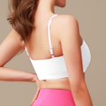 thumbnail image 4 of Women Bras Sports Bra Vest Push-Up Yoga Fitness Sports Bra With Removable Chest Pad Wireless Bras for Women White M, 4 of 6