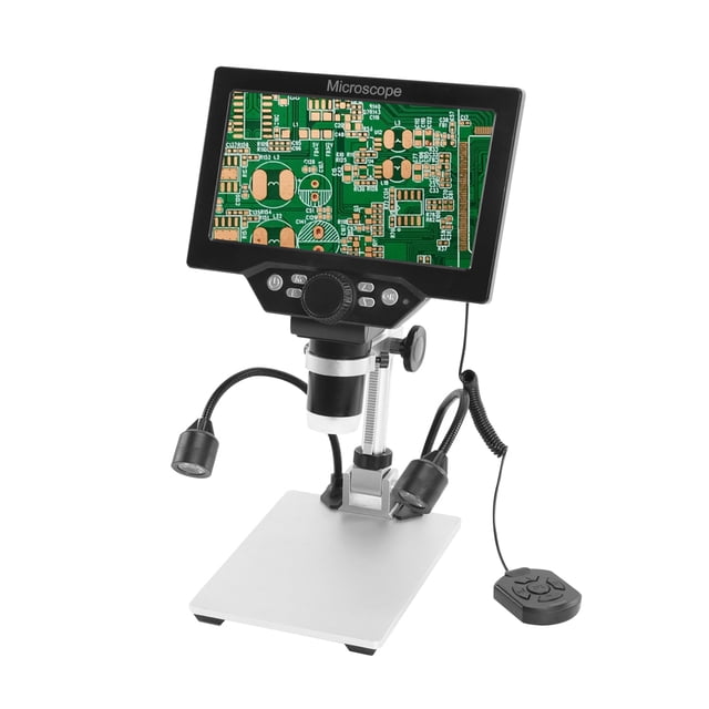 Microscope,Color Screen Inch Color Lcd Display 7 Inch Microscope 7 Amplification With Metal Stand Display 12mp Stand -1200x Amplification 12mp 1-1200x And Two Screen Lcd With Metal