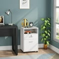 Tribesigns 2 Drawer Mobile File with Lock, Wood Modern Filing