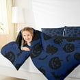 thumbnail image 4 of Manfei Cute Ghost Pumpkin Bedding Queen Comforter Set,Happy Halloween Down Comforter,Black Blue Bedding Sets Queen with Comforter,Super Cozy Bedroom Decorative Reversible,3 Pieces, 4 of 8