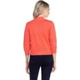 thumbnail image 4 of Cielo 1985 Women's Open Bolero Cardigan Sweater - cropped 3/4 sleeves lightweight - By The Simply Fashion orange L, 4 of 6