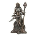 thumbnail image 2 of Greek Goddess Underworld And Crossroads Hecate Holding Fire Skull Staff Statue, 2 of 7