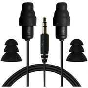 Plugfones Guardian In-Ear Earplug Earbud Hybrid - Noise Reduction In-Ear Headphones (Black)