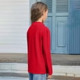 thumbnail image 3 of Girls Turtleneck Long Sleeve Pullover T-Shirt Soft Warm Stretch Kids Basic Turtle Neck Tops for Girls,Red 9-10 Years, 3 of 4