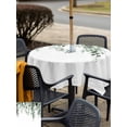 thumbnail image 5 of Outdoor Tablecloths with Umbrella Hole & Zipper, Green Eucalyptus 60x60 Inch Square Tablecloths, Weeping Botanical Leaf Watercolor Waterproof Table Cloth, Patio/Pool/Picnic Table Covers, 5 of 8