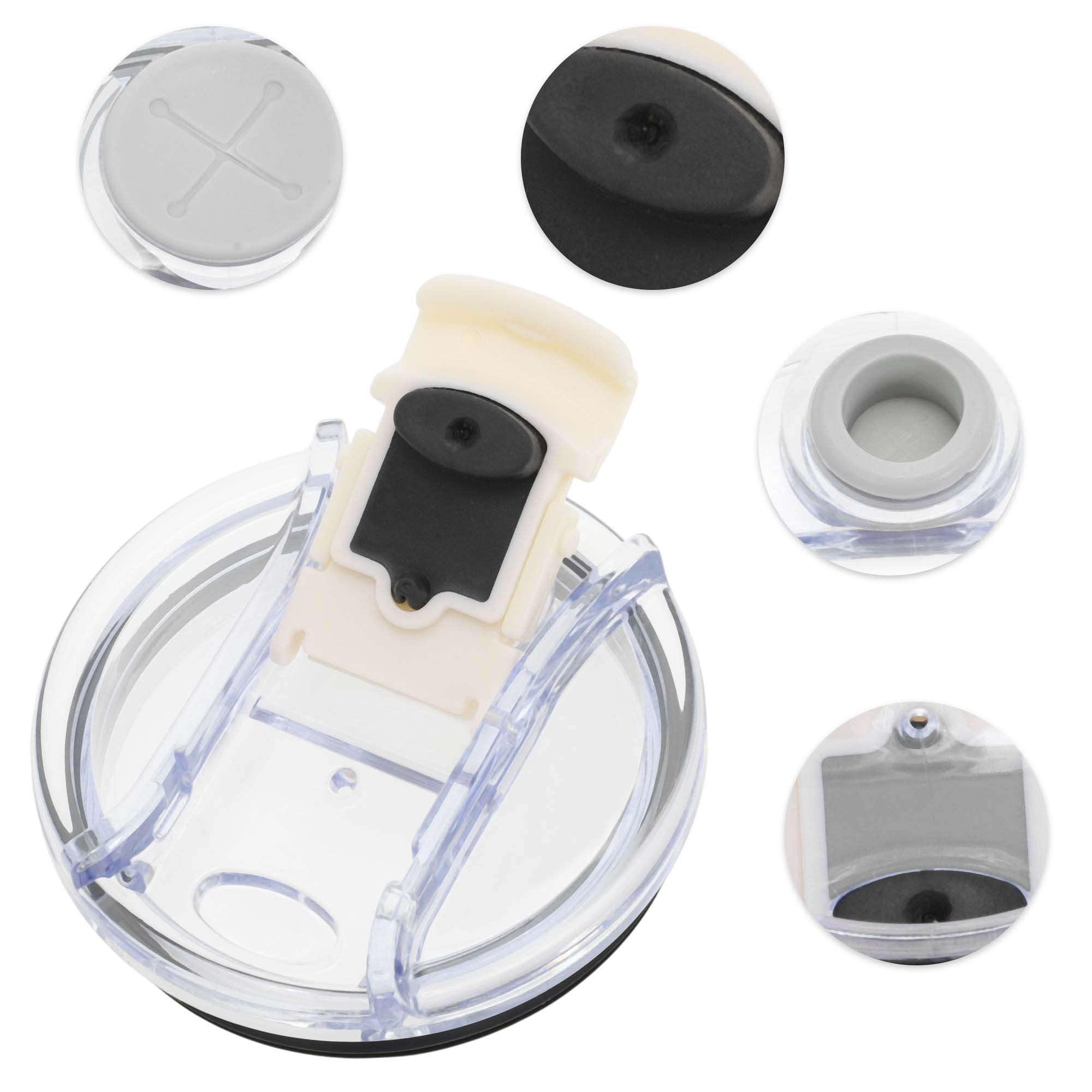 Unique Bargains 1 Pc Lightweight Tumbler Lid for Office Use Daily Activities Cream White