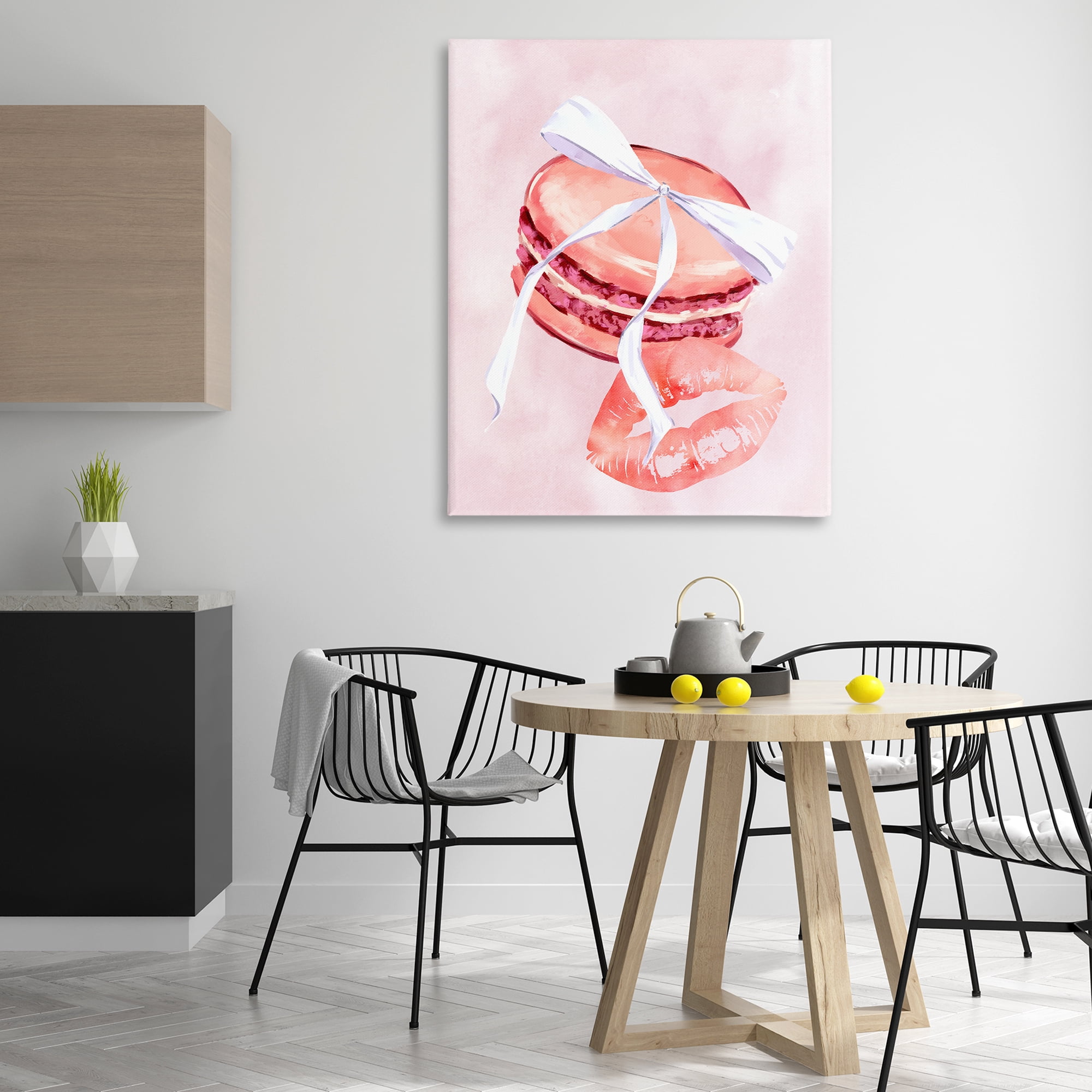 Stupell Industries Glam Macaron Dessert Food & Beverage Painting Gallery Wrapped Canvas Art Print Wall Art, 36 x 48