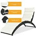 thumbnail image 6 of WYDK Foldable Patio Lounge Chair, Outdoor Rattan Wicker Chaise with Cushion for Backyard Garden Lawn Balcony Poolside, White, 6 of 7