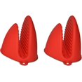 thumbnail image 1 of 2 manoplas de silicona para horno, guantes gruesos, agarraderas con agarraderas resistentes al calor, agarraderas de cocina resistentes al calor para cocinar hornear rojo, 1 of 5