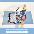 thumbnail image 5 of Iauyy Pencil Case for 3-Ring Binder, Transparent Window Pencil Box with Smooth Zipper, Large Capacity 3-Ring Binder Pencil Case, with 3 Reinforced Eyelet,Floral, 5 of 6