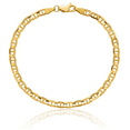 thumbnail image 4 of 14K Solid Yellow Gold 7mm Concave Anchor Mariner Link Chain Bracelet, 4 of 6
