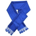 thumbnail image 3 of Women's Large Two Tones Vintage Paisley Jacquard Pashmina Shawl Wrap Scarf Royal Blue, 3 of 3