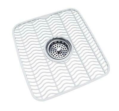 11 x 12" inch Kitchen Sink Mat White Plastic Protector Mesh w/ Drain Access New 