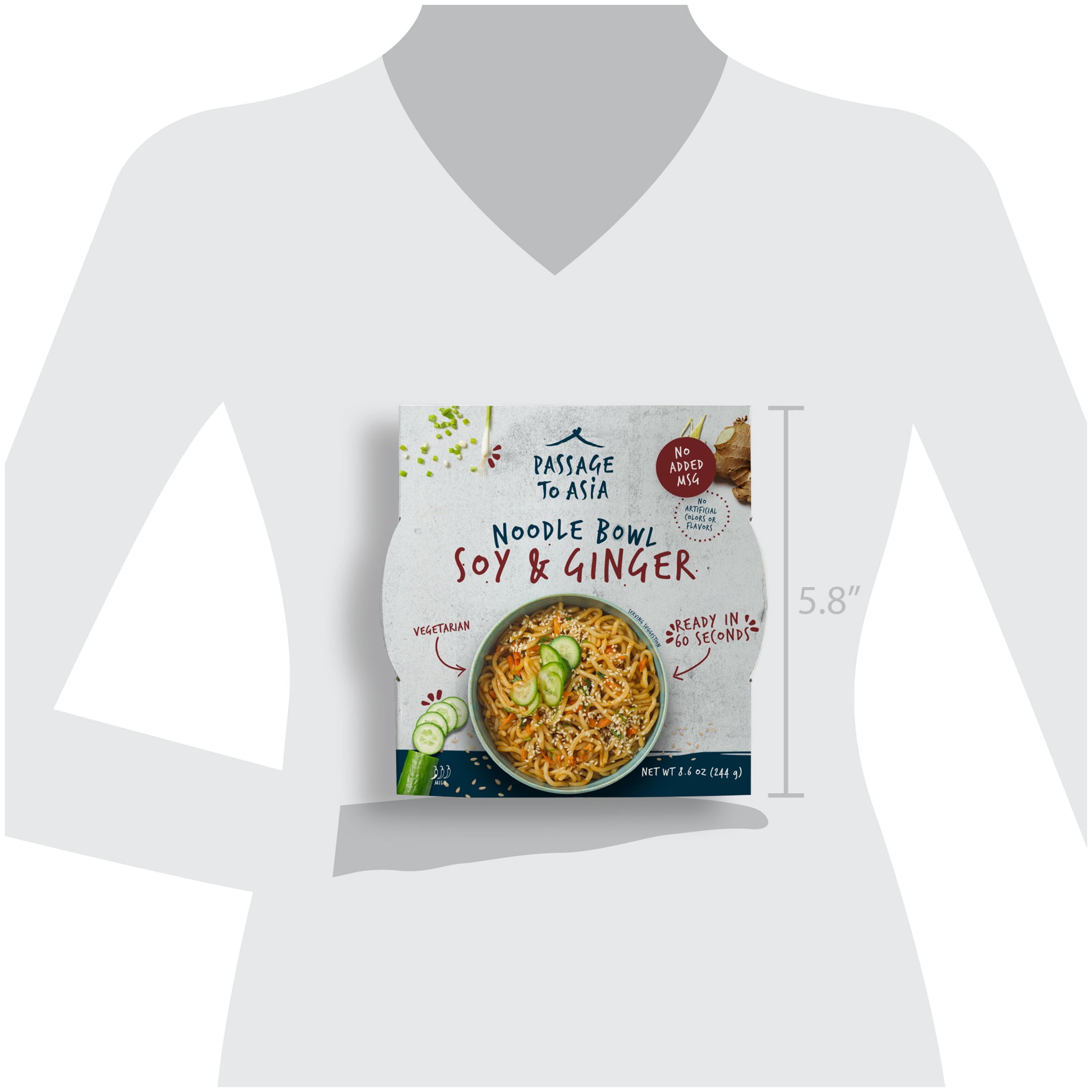 (4 pack) Passage to Asia Soy Ginger Noodle Bowl, 8.6 oz