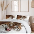 thumbnail image 6 of Ambesonne Tiger Duvet Cover Sets, Panthera on Snow Close, 2-King, Pale Brown, 6 of 7