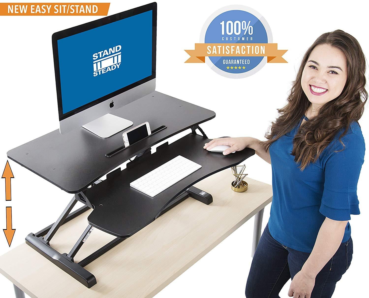 The Hero Is Standing In My Way Stand Steady FlexPro Hero Two Level Standing Desk - Easily Sit or Stand