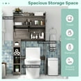 thumbnail image 5 of Gymax Over The Toilet Storage Cabinet w/ Sliding Barn Door Adjustable Shelves 2 Hooks Grey, 5 of 10