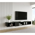 thumbnail image 2 of Belt 71" Wall Mounted Floating Entertainment Media Console Wood Black, 2 of 9