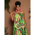 thumbnail image 5 of Plus Size Womens Multicolor Abstract Print Spaghetti Strap A-Line Maxi Dress For Vacation Resort Summer Wear, 5 of 8