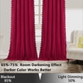 thumbnail image 5 of Yesfashion Velvet Curtains, Soft Luxury Boho Tassels Light Reducing Rod Pocket Window Treatment Curtains for Bedroom and Living Room, 5 of 8