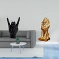 thumbnail image 2 of Estatua del gesto de la roca,Estatuas y figuras de dedos con gestos de música rock,Esculturas de resina con estantes modernos y creativos,Figura de león,Estante con estatua de león para, 2 of 8