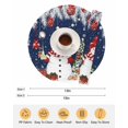 thumbnail image 6 of 13 Inch Round Placemats Set of 6, Navy Blue Christmas Non Slip Heat Insulation PP Table Mats, Snowman Xmas Balls Pine Needle Tree Washable Place Mats for Kitchen Dining Party Table Decor, 6 of 7